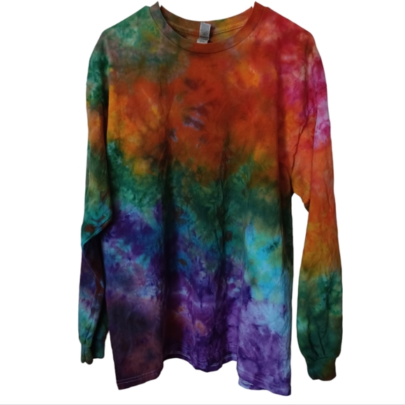 Rainbow Bridge Long Sleeve Unisex Tee Tie Dye XL - Picture 3 of 6